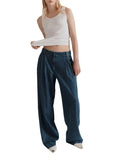Pantalone wide leg in denim