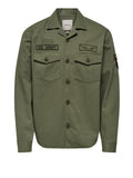 ONLY&SONS Camicia ONSALBERTO giacca overshirt badge resort VERDE MILITARE