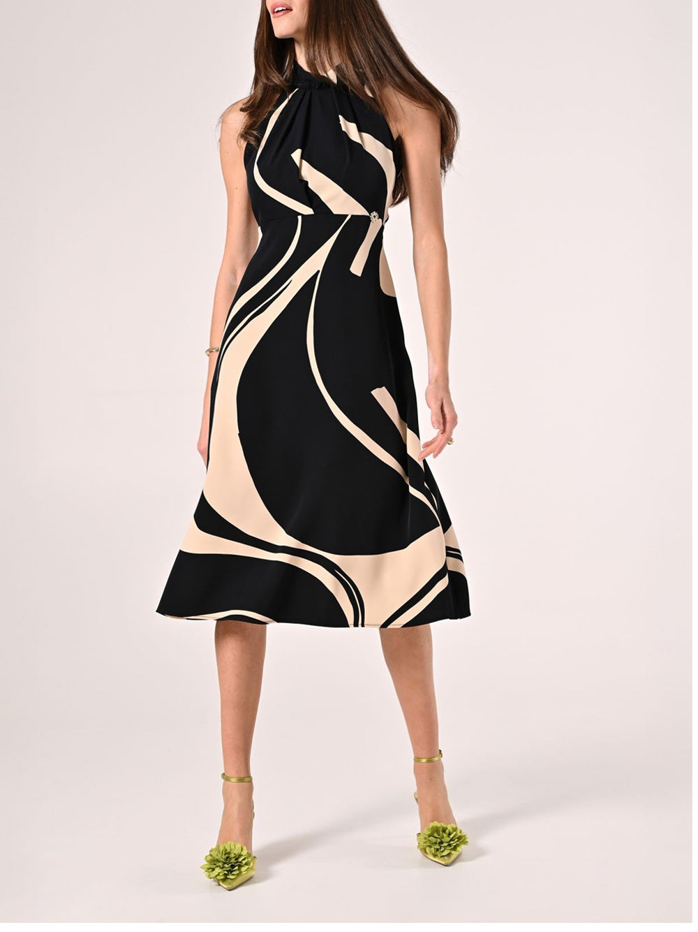 Abito midi stampa geometrica