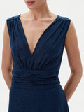 RINASCIMENTO Abito lungo con lurex blu