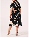 RINASCIMENTO CURVY Abito fantasia geometrica beige