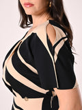 RINASCIMENTO CURVY Abito fantasia geometrica beige
