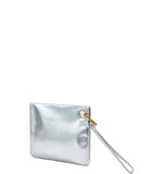 SUNDEK D Pochette da mare laminated clutch bag argento