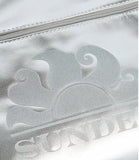 SUNDEK D Pochette da mare laminated clutch bag argento