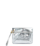 SUNDEK D Pochette da mare laminated clutch bag argento