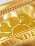 SUNDEK D Pochette a mano laminated clutch oro