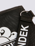 SUNDEK D Pochette a mano mare mesh with logo nero