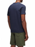 SUNDEK U T-shirt basica con logo piccolo NAVY