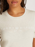 TOMMY H D PRE T-shirt regular con scritta logo latte