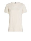 TOMMY H D PRE T-shirt regular con scritta logo latte