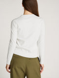 TOMMY H D PRE Maglioncino basic in jersey bianco