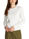 TOMMY H D PRE Maglioncino basic in jersey bianco