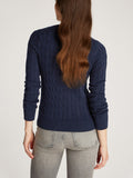 TOMMY H D PRE Maglioncino girocollo a trecce NAVY