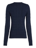 TOMMY H D PRE Maglioncino girocollo a trecce NAVY