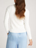 TOMMY H D PRE Maglioncino girocollo a trecce bianco
