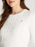 TOMMY H D PRE Maglioncino girocollo a trecce bianco