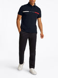 TOMMY H U COL Polo con inserti sul petto blu
