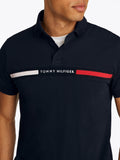 TOMMY H U COL Polo con inserti sul petto blu