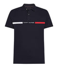 TOMMY H U COL Polo con inserti sul petto blu