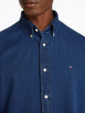 TOMMY H U COL Camicia chambray BLU SCURO
