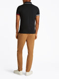 TOMMY H U COL Polo slim con dettagli bandiera nero