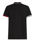 TOMMY H U COL Polo slim con dettagli bandiera nero