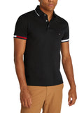 TOMMY H U COL Polo slim con dettagli bandiera nero