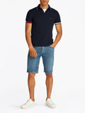 TOMMY H U COL Polo slim con dettagli bandiera blu