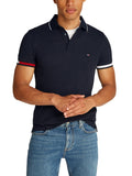 TOMMY H U COL Polo slim con dettagli bandiera blu