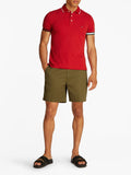 TOMMY H U COL Polo slim con dettagli bandiera rosso
