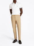 TOMMY H U COL Polo slim con dettagli bandiera bianco