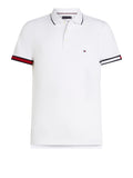 TOMMY H U COL Polo slim con dettagli bandiera bianco
