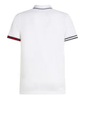 TOMMY H U COL Polo slim con dettagli bandiera bianco