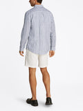 TOMMY H U COL Camicia essential a righe BLU/B.CO