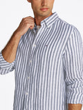 TOMMY H U COL Camicia essential a righe BLU/B.CO