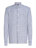 TOMMY H U COL Camicia essential a righe BLU/B.CO