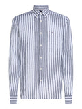 TOMMY H U COL Camicia essential a righe BLU/B.CO