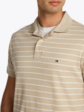 TOMMY H U COL Polo in cotone a righe SANDALO