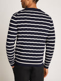TOMMY H U PRE Maglioncino a trecce con righe BLU/B.CO