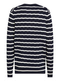 TOMMY H U PRE Maglioncino a trecce con righe BLU/B.CO