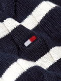 TOMMY H U PRE Maglioncino a trecce con righe BLU/B.CO