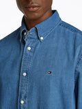 TOMMY H U PRE Camicia in denim chambray celeste