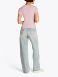 TOMMY J D T-shirt badge a costine slim rosa