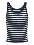 TOMMY J D Canotta slim con bottoni a righe B.CO/BLU/ROSSO