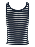 TOMMY J D Canotta slim con bottoni a righe B.CO/BLU/ROSSO