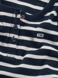 TOMMY J D Canotta slim con bottoni a righe B.CO/BLU/ROSSO