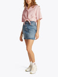 TOMMY J D Camicia cropped con nodo rosa
