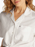TOMMY J D Camicia cropped con nodo bianco