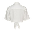 TOMMY J D Camicia cropped con nodo bianco