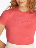 TOMMY J D T-shirt slim tonal linear fucsia
